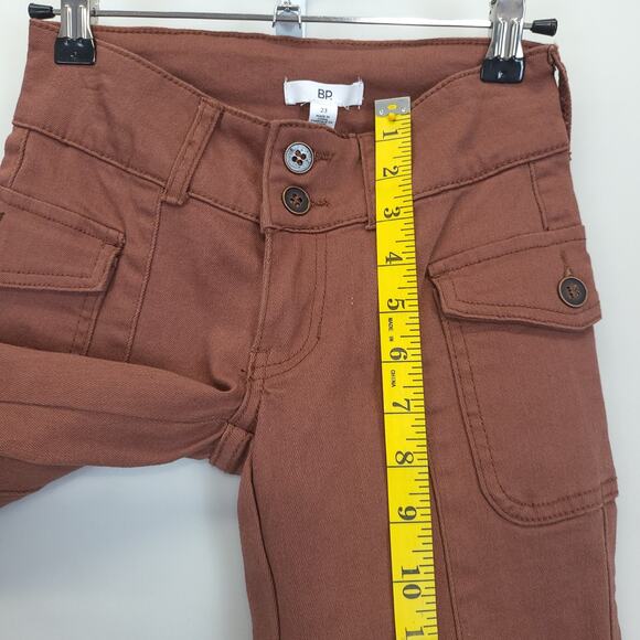 BP Bootcut Pants Low Rise Flap Pockets Stretch Button Fly Women 23 Rust - Picture 5 of 14
